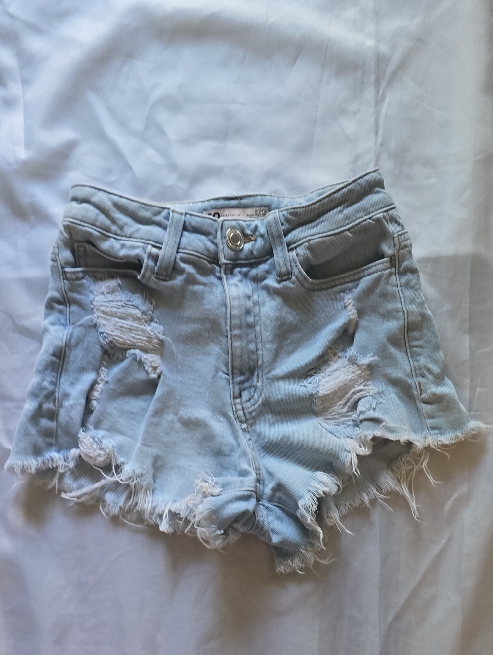 SO Light Blue Ripped Denim Shorts